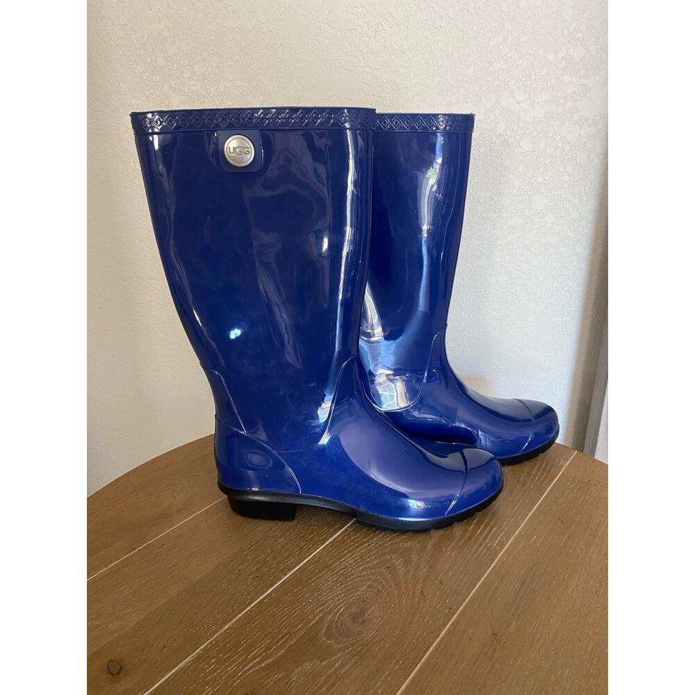 NEW UGG Royal blue rubber rain boots, size 8